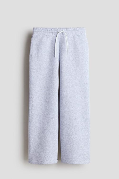 Brushed-inside joggers - light grey marl