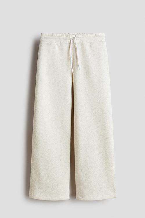 Brushed-inside joggers - light beige marl