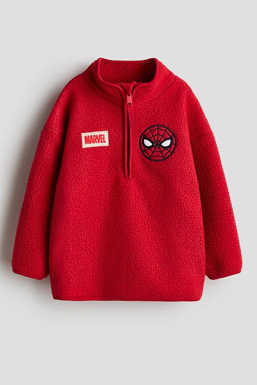 Teddy zip-top sweatshirt - red/spider-man