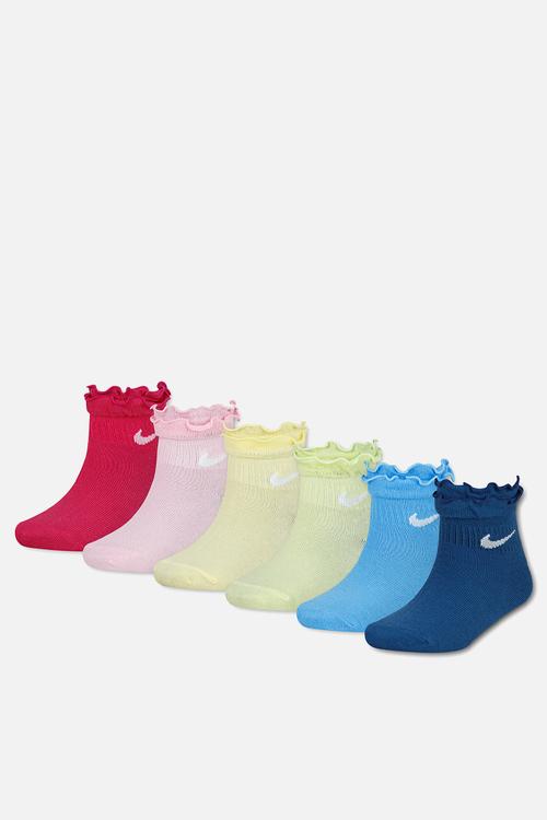 Nhg Girls 6Pk Ruffle Ankle Soc - Vivid Pink