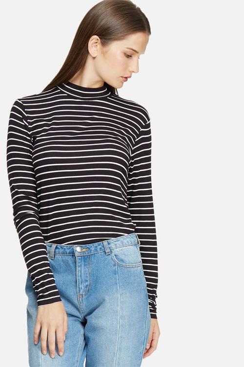 Spirit stripe roll neck