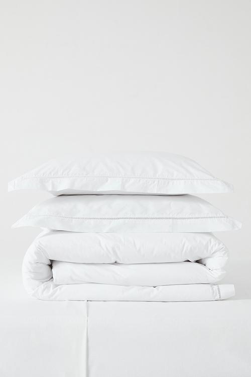 144 TC  Ladder-Stitch Duvet Cover -White