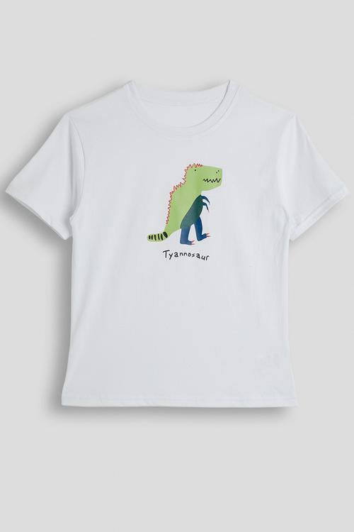 T-rex doodle graphic tee - white
