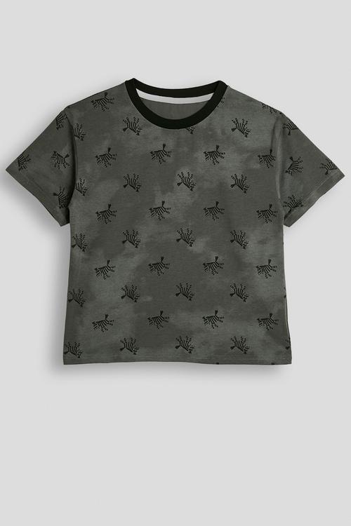 Zebra aop tee - distressed charcoal