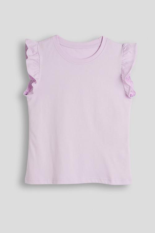 Frilled sleeve tee - light purple