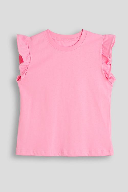 Frilled sleeve tee - pink