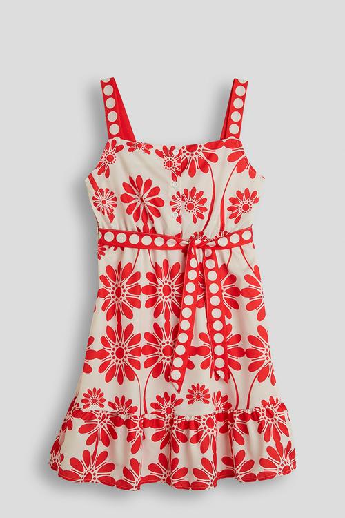 Motif summer dress - red