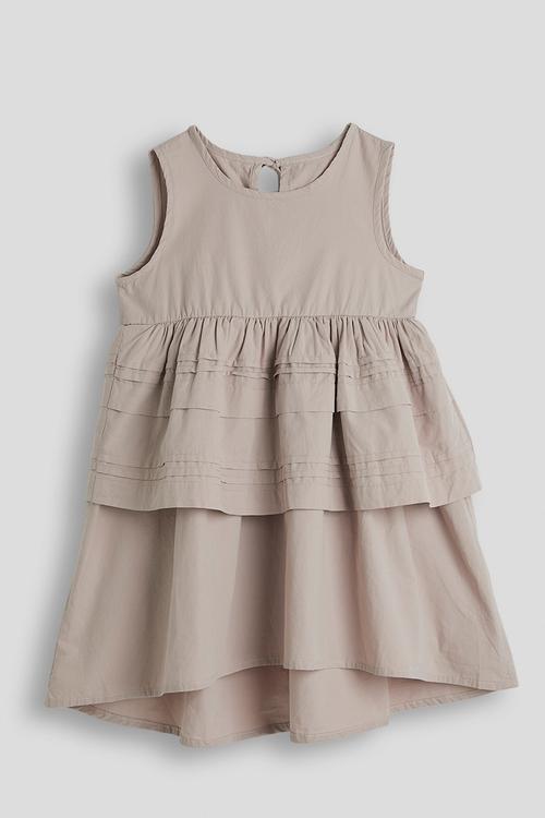 Tiered fit and flare dress - dusty pink