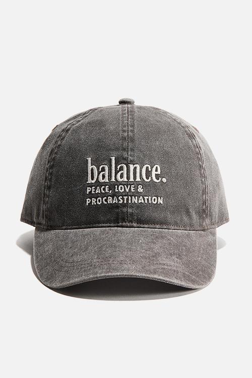 Embroidered-motif twill cap - dark brown/balance