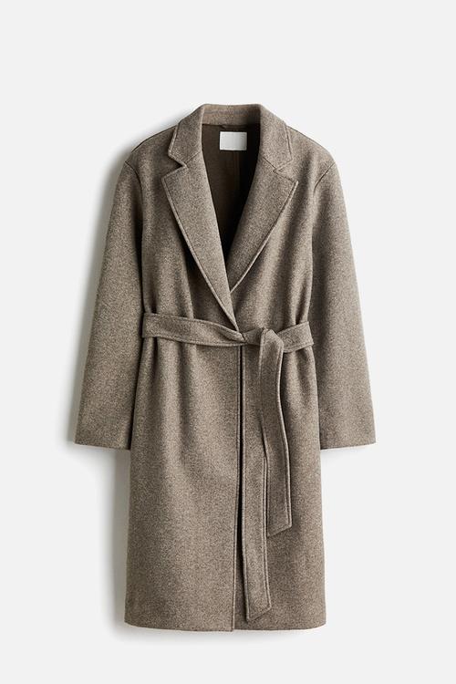 Tie-belt coat - light beige