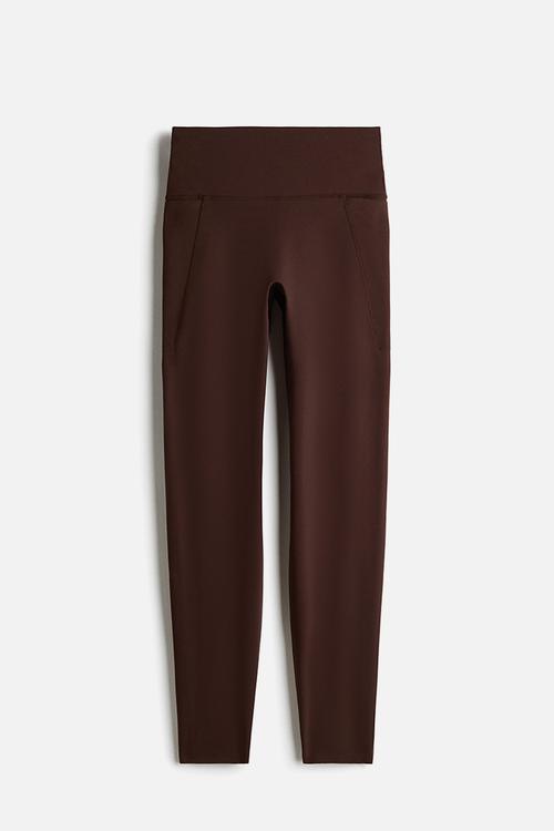 Pocket-detail sports leggings with softmove™ - dark brown