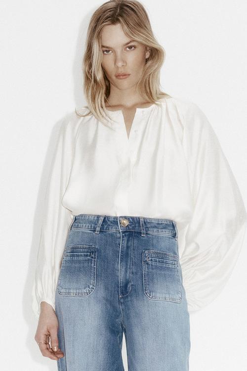 Wide high jeans - denim blue