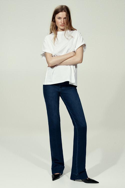 Flared high jeans - dark denim blue