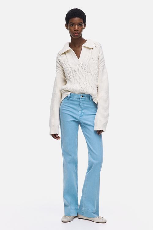 Flared high jeans - light blue