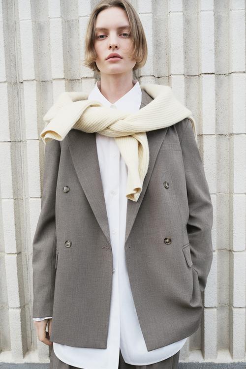 Double-breasted blazer - dark mole