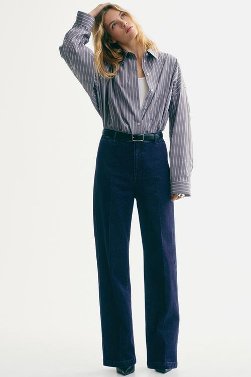 Straight high jeans - dark denim blue