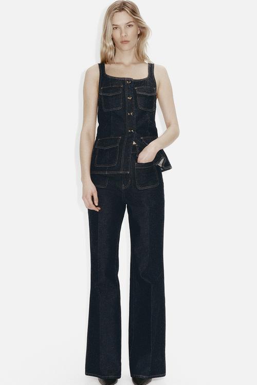 Bootcut high jeans - dark denim blue