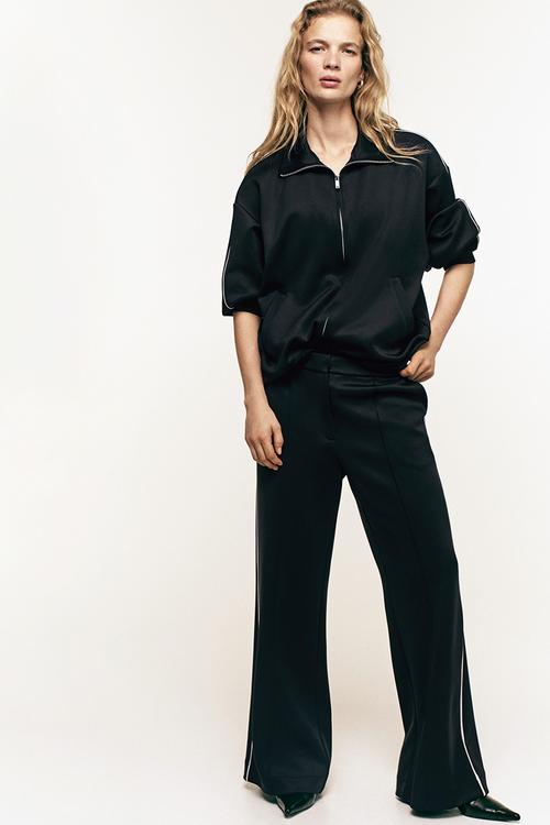 Tailored scuba trousers - black