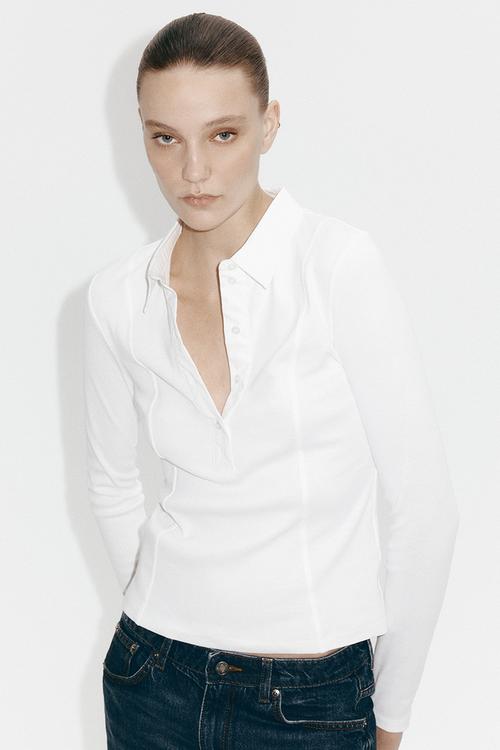 Fitted polo shirt - white
