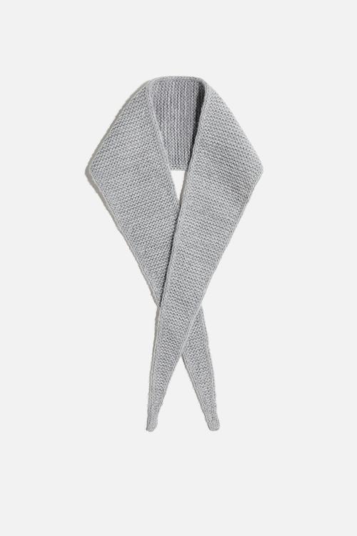 Garter-stitched scarf - grey marl