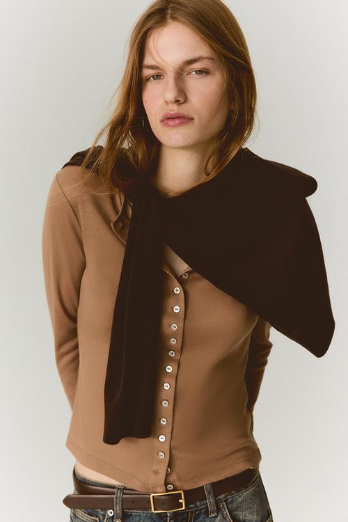 Sheer cardigan - dark beige