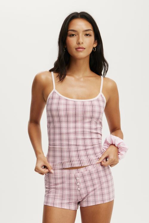 Dreamy soft boyshort - isla micro check pink kiss