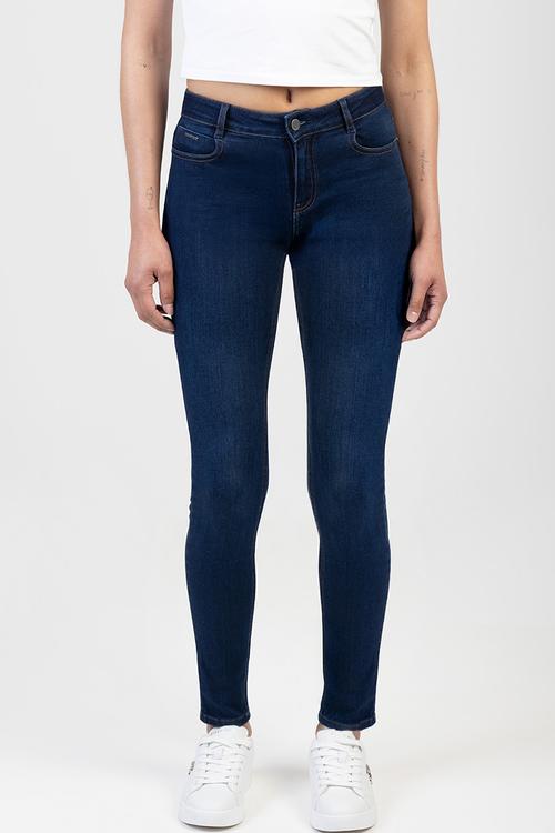 GABI: Mid Waist Skinny Jeans - Dark Vintage