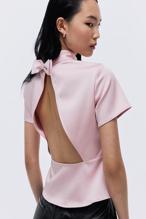 Open-back top - light pink