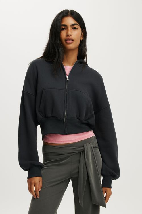 Oversized Zip Through Hoodie - Shadowstone