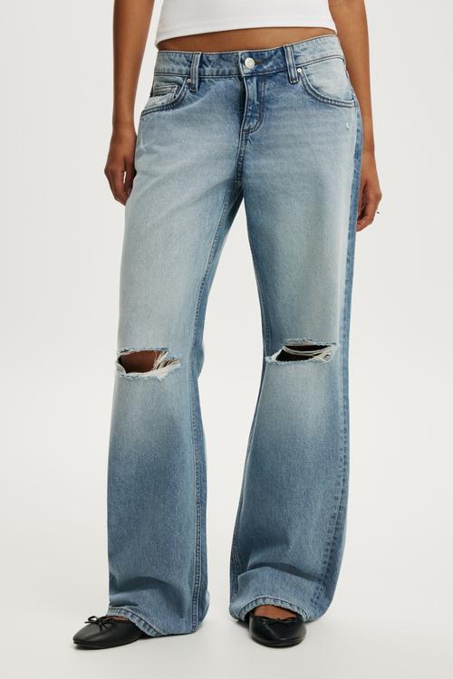 Low Rise Straight Jean - Saltstone Blue Ripped