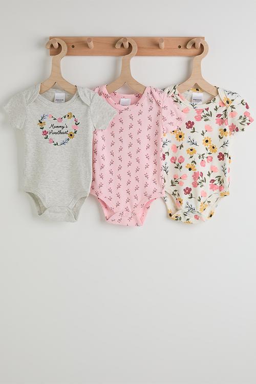 3 Pack bodysuit - light grey/aop/floral multi
