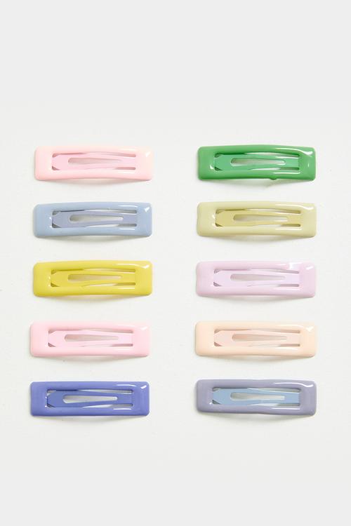 10 Piece hair clip set - multi