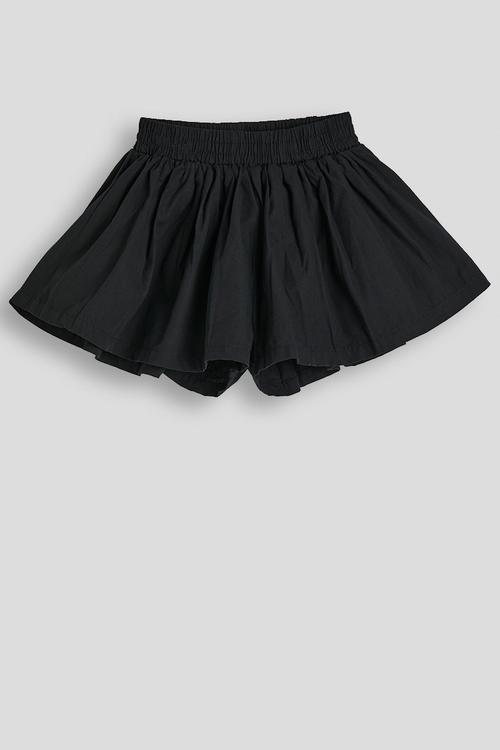 Extra wide leg gathered shorts - black