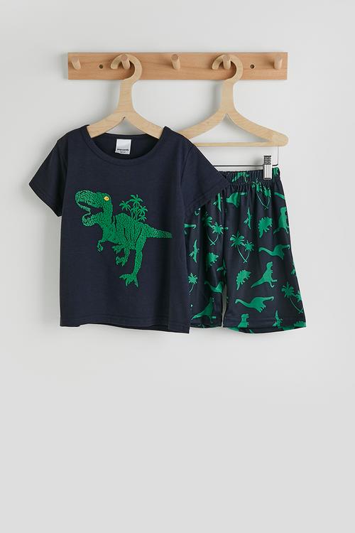 Placement print and aop pj set - navy