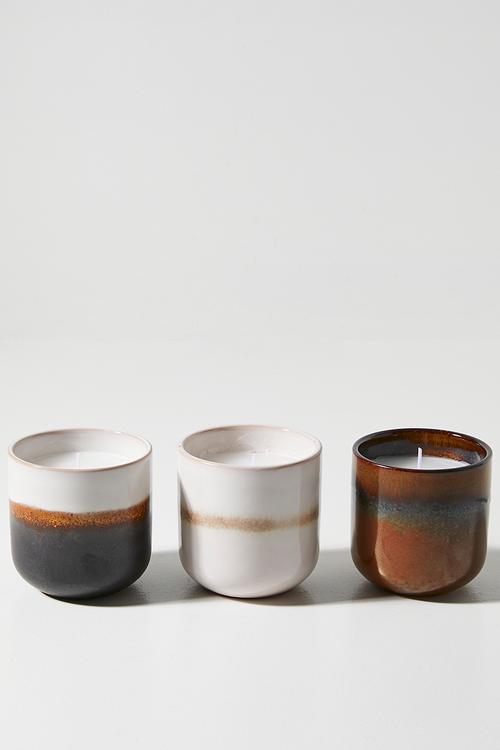 Candle in ceramic set of 3 - Multi