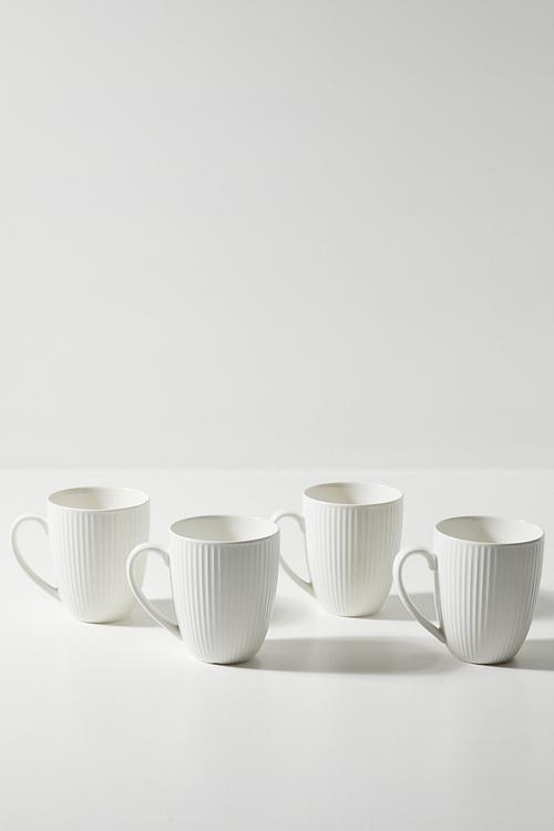 Sia porcelain mug set of 4 - White