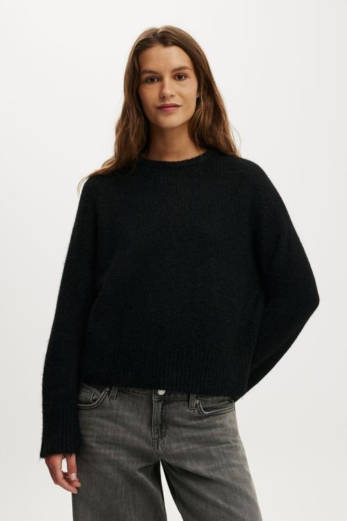 Luxe Crew Neck Sweater - Dreamy Black
