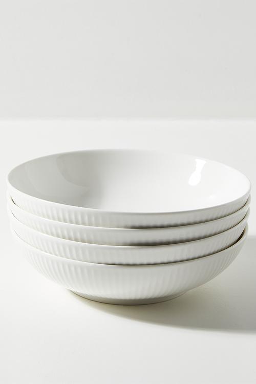 Sia porcelain pasta bowl set of 4 - White