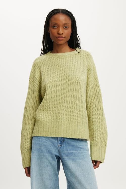 Luxe Crew Neck Sweater - Lofty Pixie Green