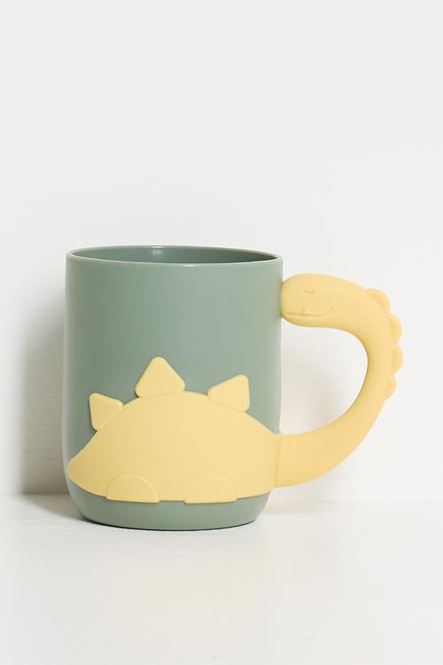Dino mug - dark grey / yellow