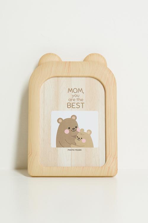 Bear photo frame - natural