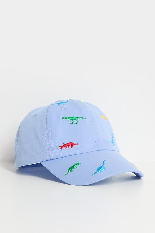 Dino embroidered snapback - blue