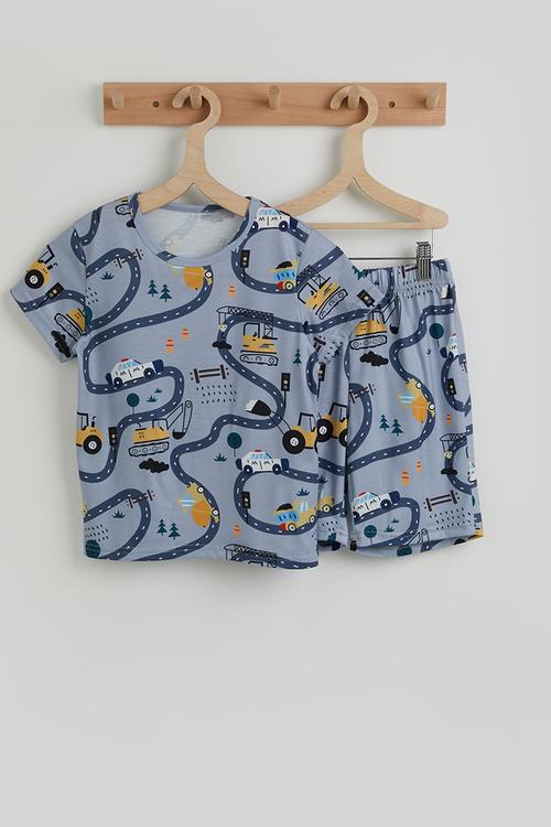 Short pj set - grey/roadmap