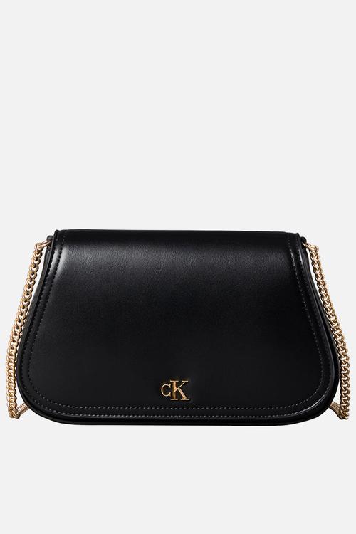 Ck curved wallet on chain - black