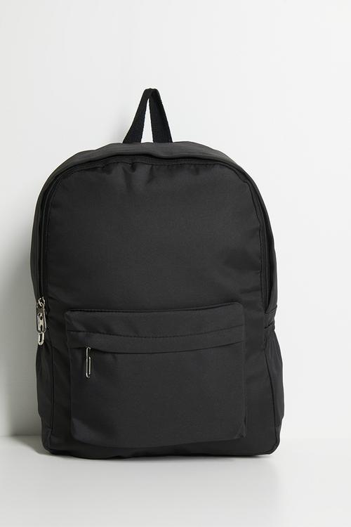 Front patch pocket backpack - black