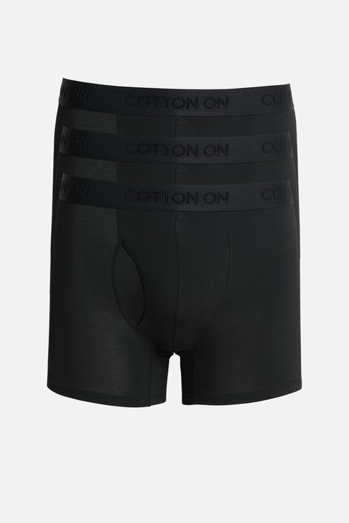3 Pack Mens Comfort Stretch Boxer Brief - Black