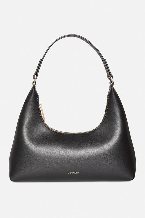 Foil logo conv shou﻿lder bag - black
