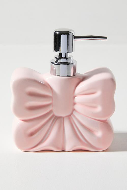 Bow design soap dispenser - pink