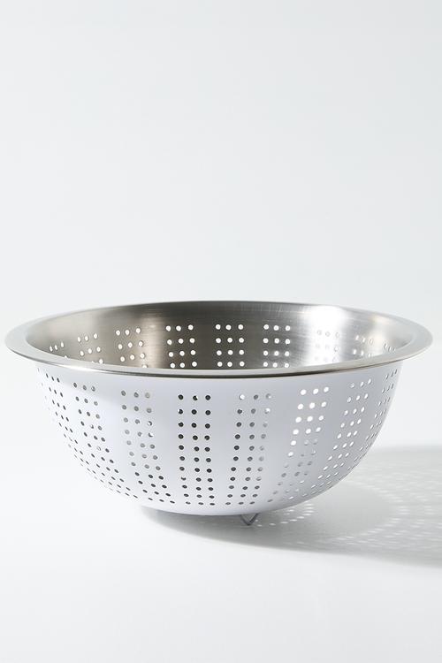 Vevo stainless steel colander - White