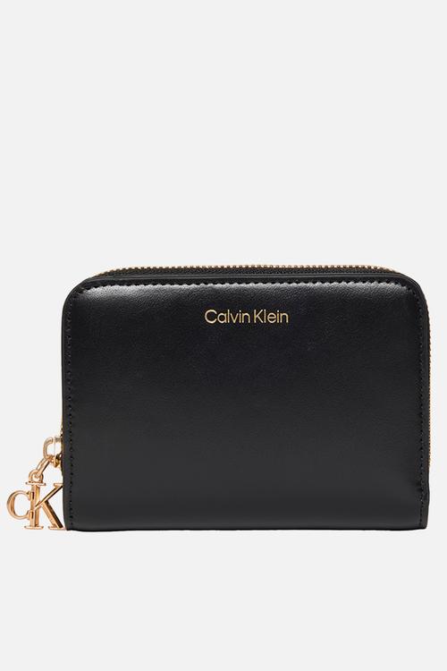 Ck medium flap zip around - black
